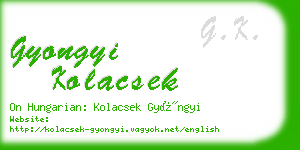 gyongyi kolacsek business card